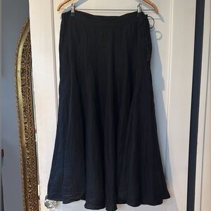 CP Shades Kavita Black Linen Cinch Skirt